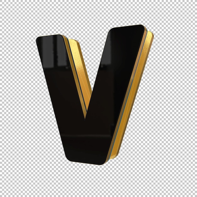 PSD letter v 3d render