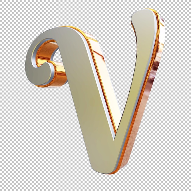 PSD lettera v 3d render