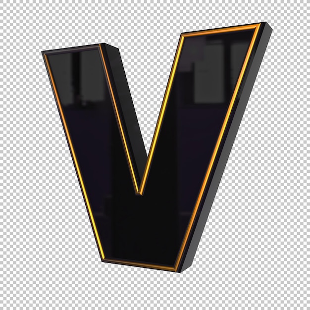 Letter v 3d render