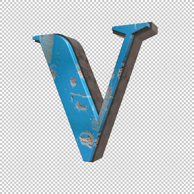 PSD letter v 3d render