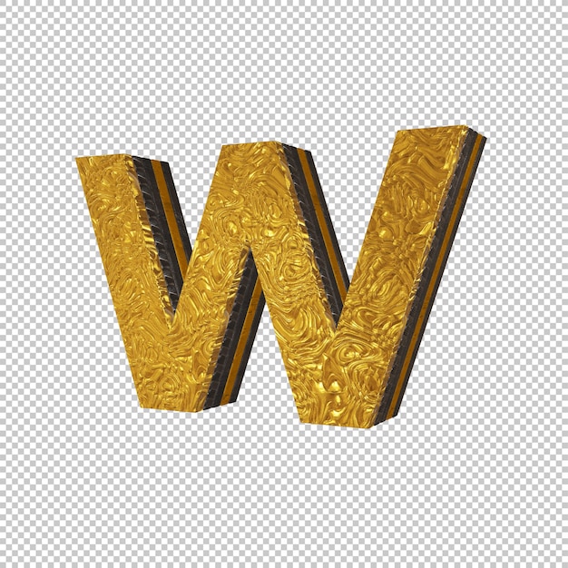 Letter w 3d render