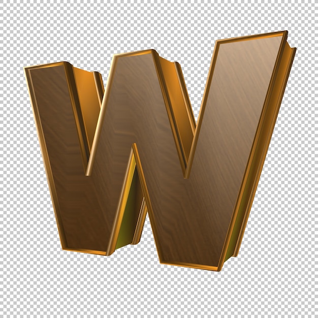 PSD letter w 3d render