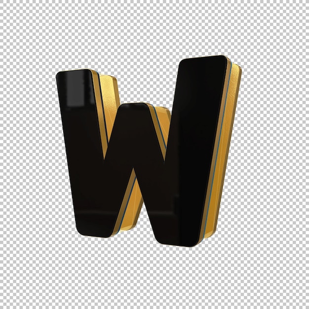 Letter w 3d render