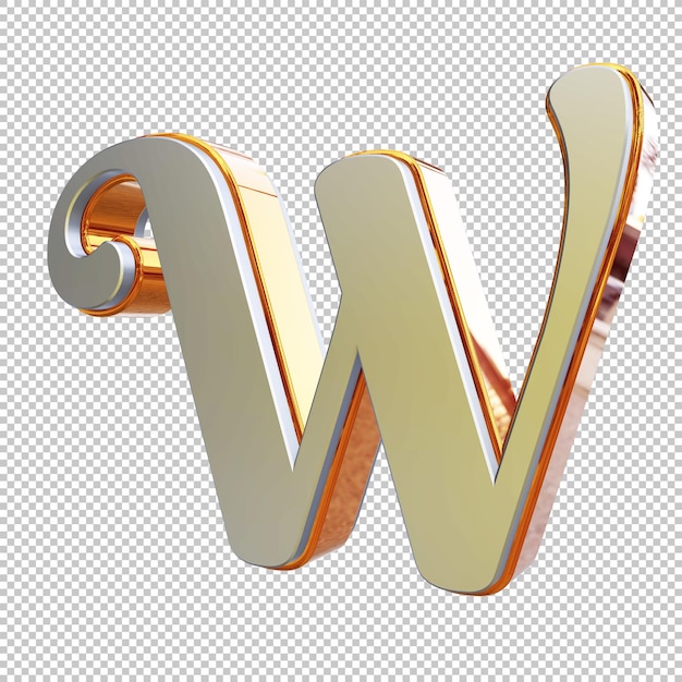 Letter w 3d render