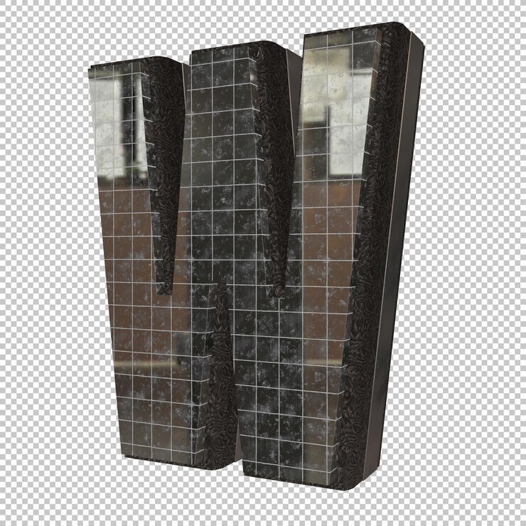 PSD letter w 3d render