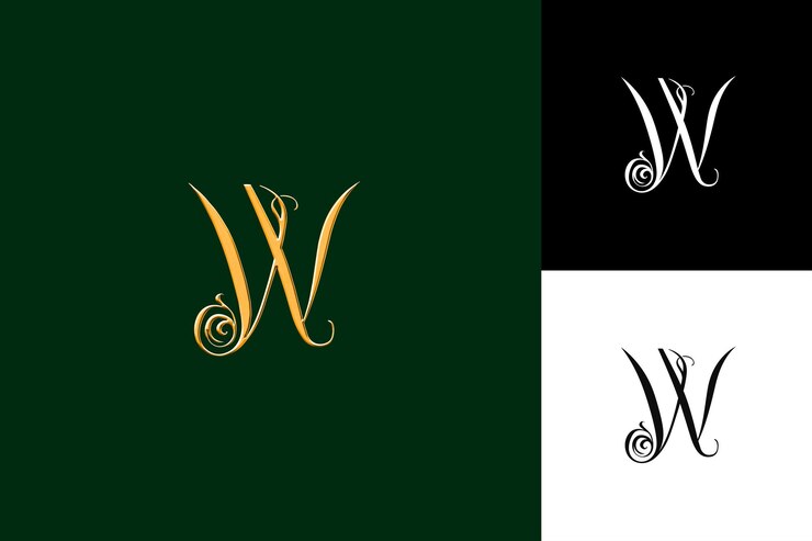 PSD letter w with wordmark logo design style with w shaped into illustration logo vector designs