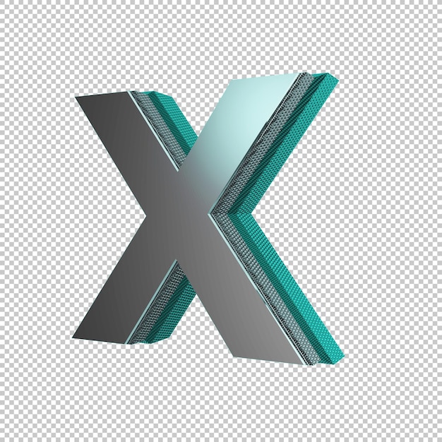 Letter x 3d render