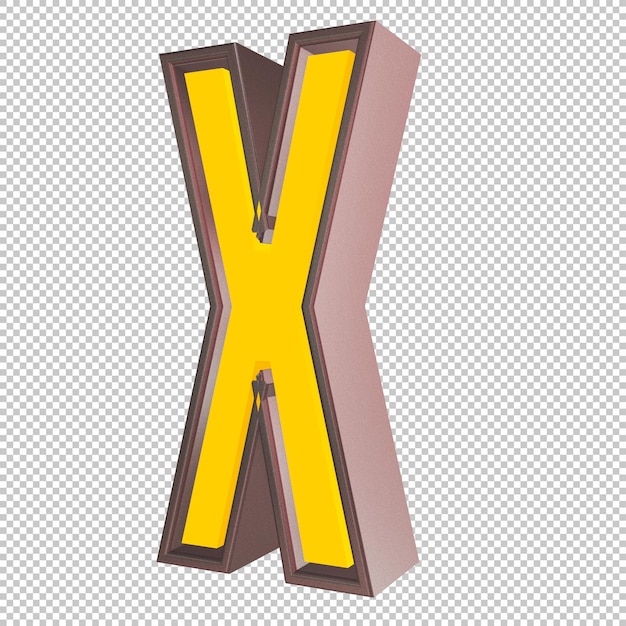 PSD letter x 3d render