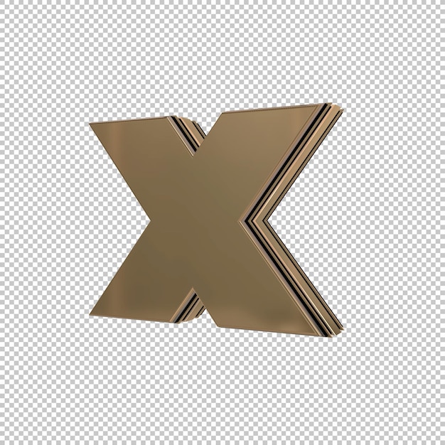 Lettera x 3d render