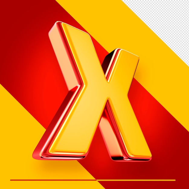 A letter x with a red background