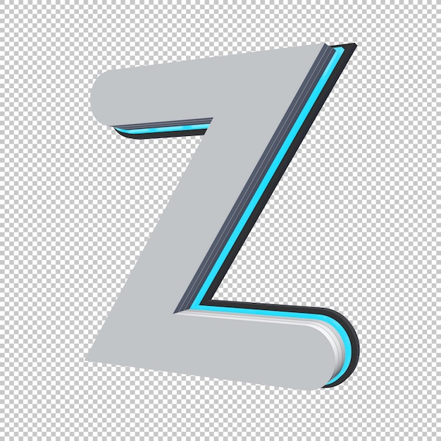 PSD lettera z 3d render