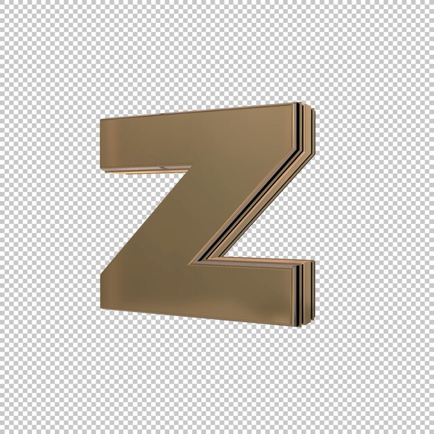 PSD letter z 3d render