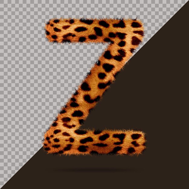 Letter z with realistic 3d fur