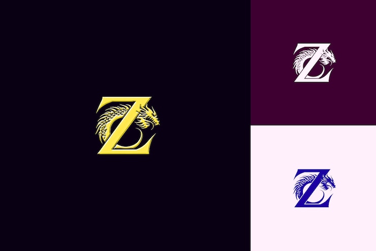 PSD 文字 z と 署名 ロゴ デザイン スタイル と z 形 の 自然 抽象 ベクトル コレクション