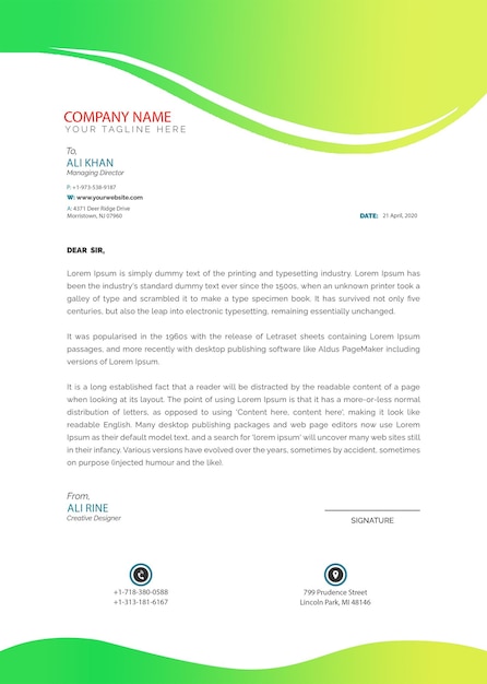 PSD letterhead design template