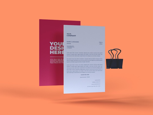 Letterhead and folder mockup design