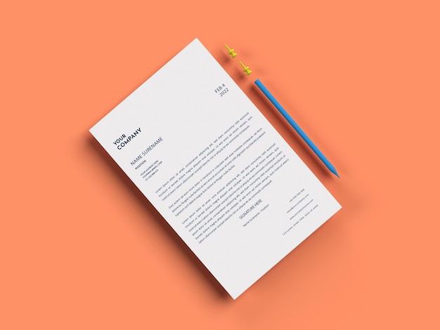 Letterhead mockup design or paper mockup design