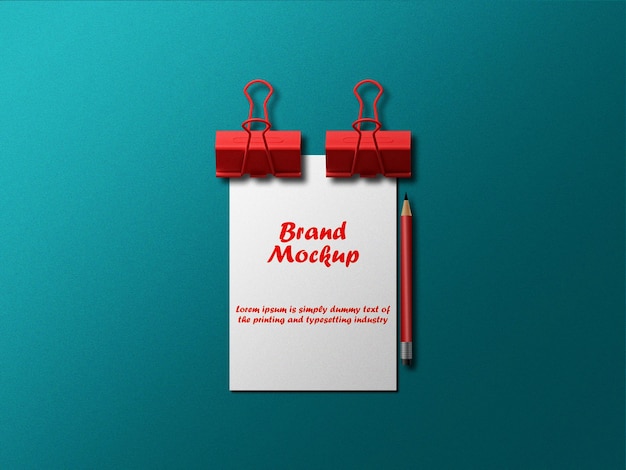 Letterhead mockup with paper clips