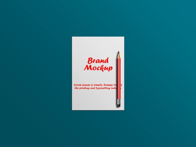 Letterhead mockup with pencil