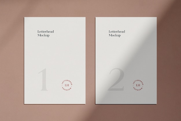 Mockup di carta intestata con ombra