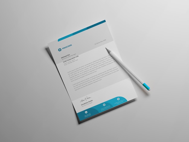 PSD letterhead mockup