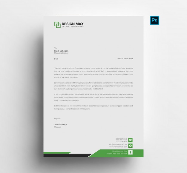 Letterhead psd template