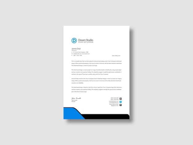 Letterhead template design