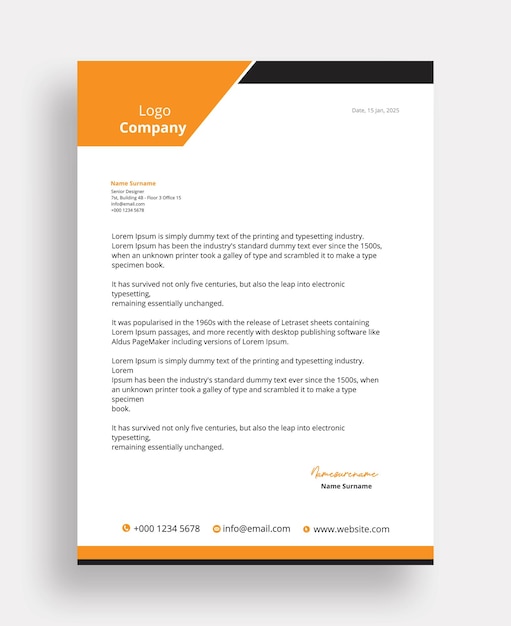 PSD letterhead дизайн шаблона