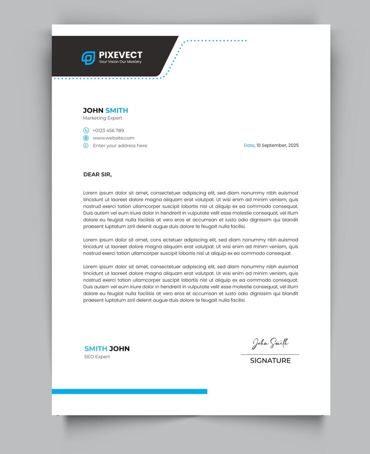 Letterhead template design