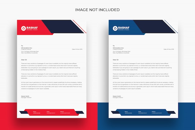 Letterhead template flat style