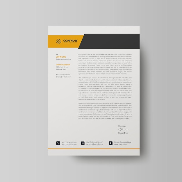 Letterhead template in flat style