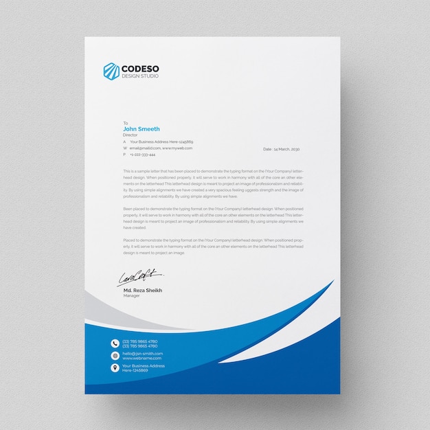 PSD letterhead template premium