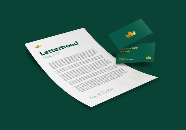 Letterhead with business card mockup