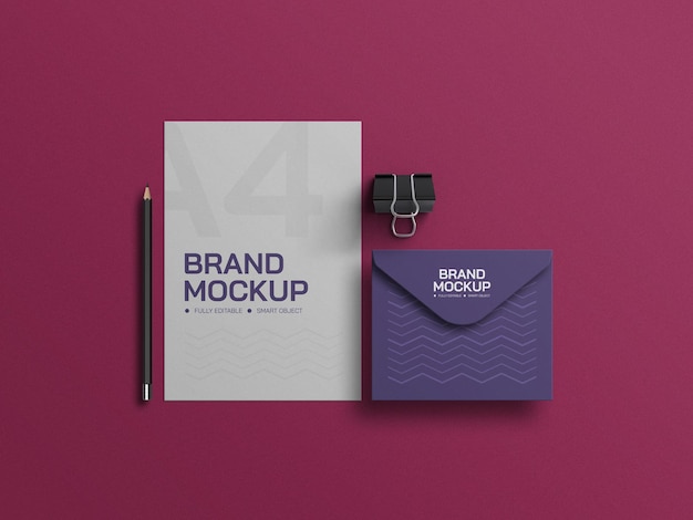 Letterhead with envelope mockup