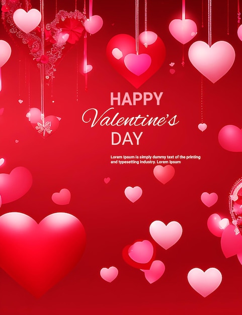 Lettering happy valentines day card background
