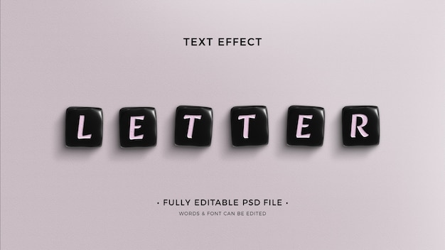 PSD letterkraal teksteffect