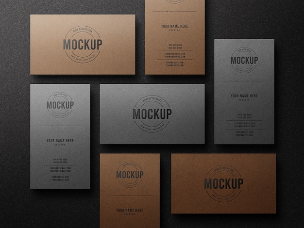 PSD letterpress luxury logo mockup on business card