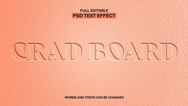 PSD letterpress style psd text editable