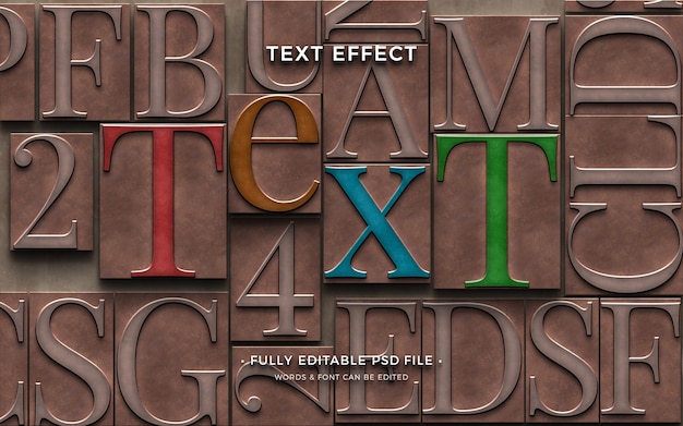 Letterpress text effect design