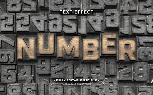 PSD letterpress text effect design