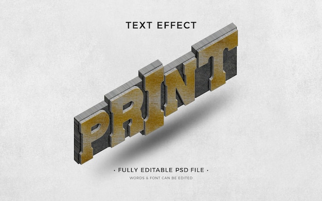 PSD letterpress text effect