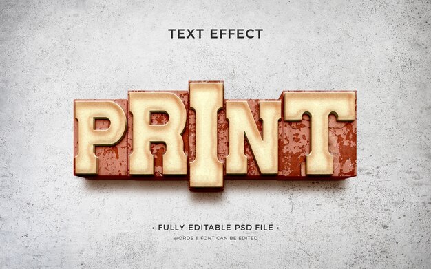 Letterpress text effect