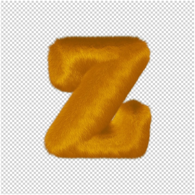 Le lettere sono fatte di pelliccia di zenzero. 3d lettera z
