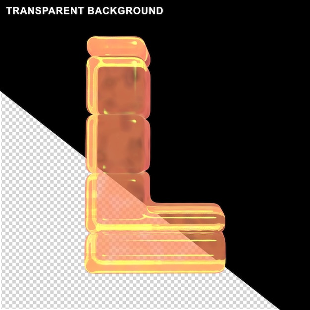 편지 아이스 오렌지. 3d 편지 l