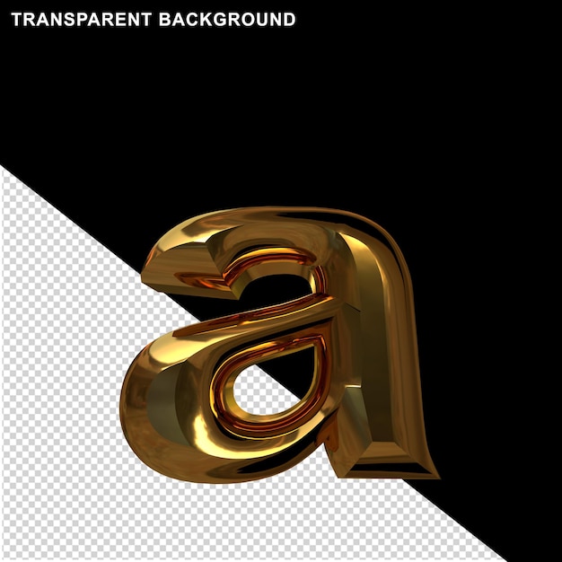 Letters in goud. 3D-letter a