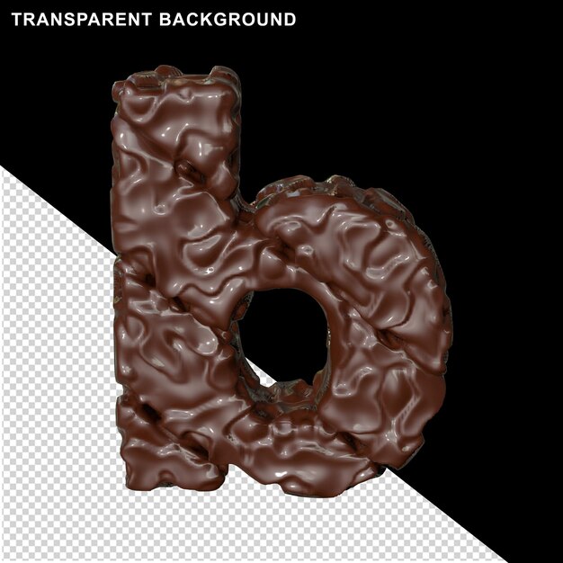 Letters made of chocolate. 3d letter b