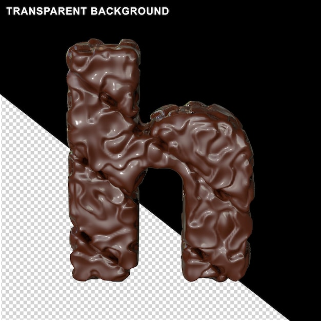 Letters made of chocolate. 3d letter h