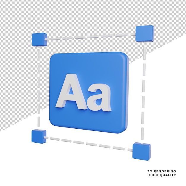 Lettertype Design Sign zijaanzicht pictogrammen 3D-rendering illustratie op transparante achtergrond