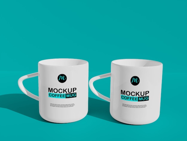 Lettertypeweergave koffiemok mockup wit keramiek premium kwaliteit