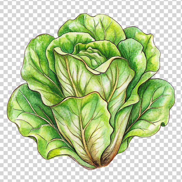 Lettuce art isolated on transparent background